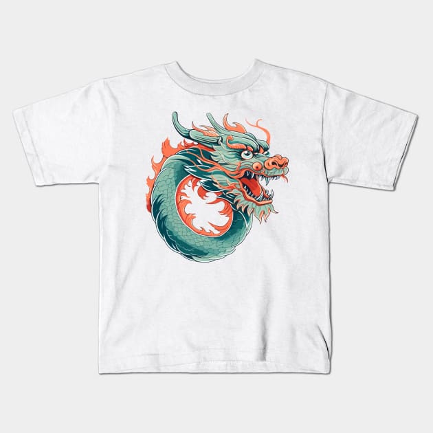 dragon circle Kids T-Shirt by NomadaArtshop